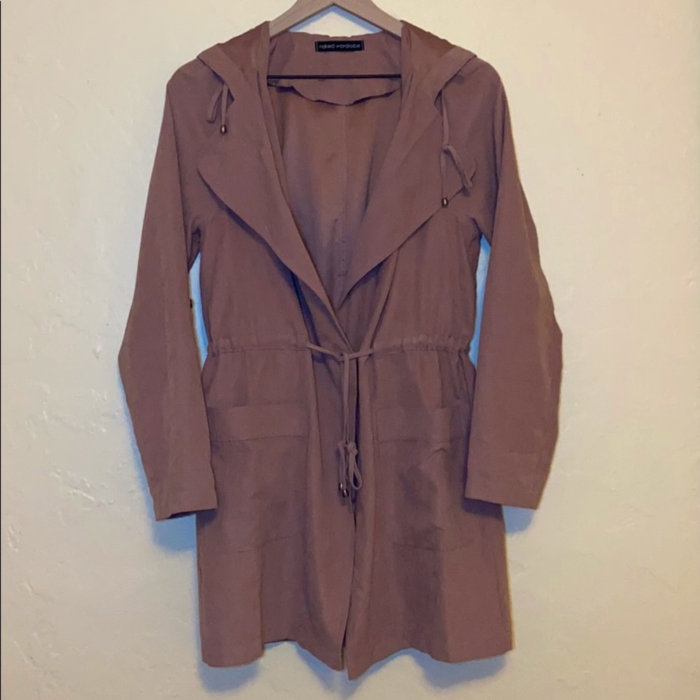 Hooded blazer in dusty pink